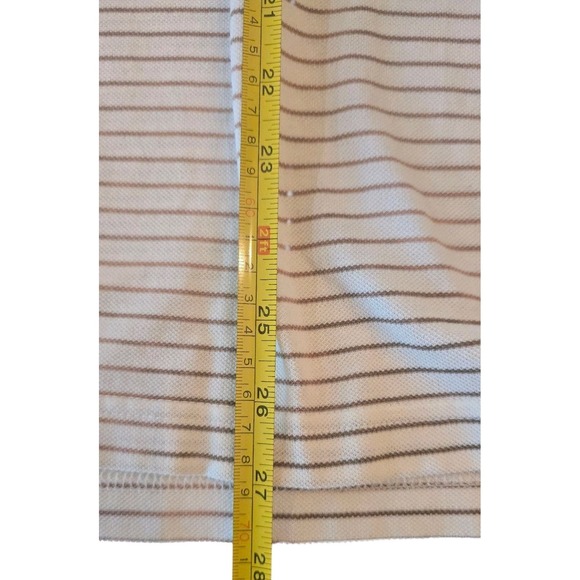 Roundtree & Yorke Polo Shirt Men Mercerized Cotton Stripes Beige SZ Large #452 - Picture 4 of 7